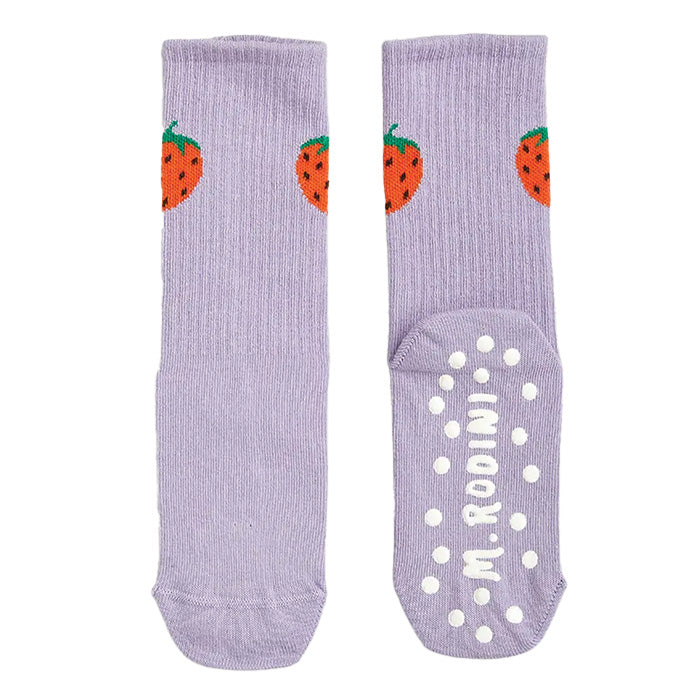 Mini Rodini Baby And Child Strawberries Anti-Slip Socks Purple