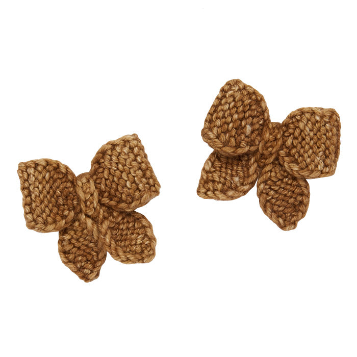 Misha & Puff Child Set Of Two Baby Puff Bows Acorn Brown