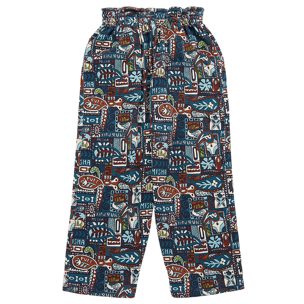 Misha & Puff Child Camp Pants Ink Blue Groovy Paisley