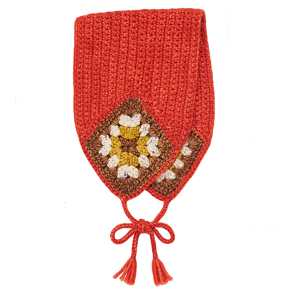 Misha & Puff Child Crochet Headwarmer Red Flame