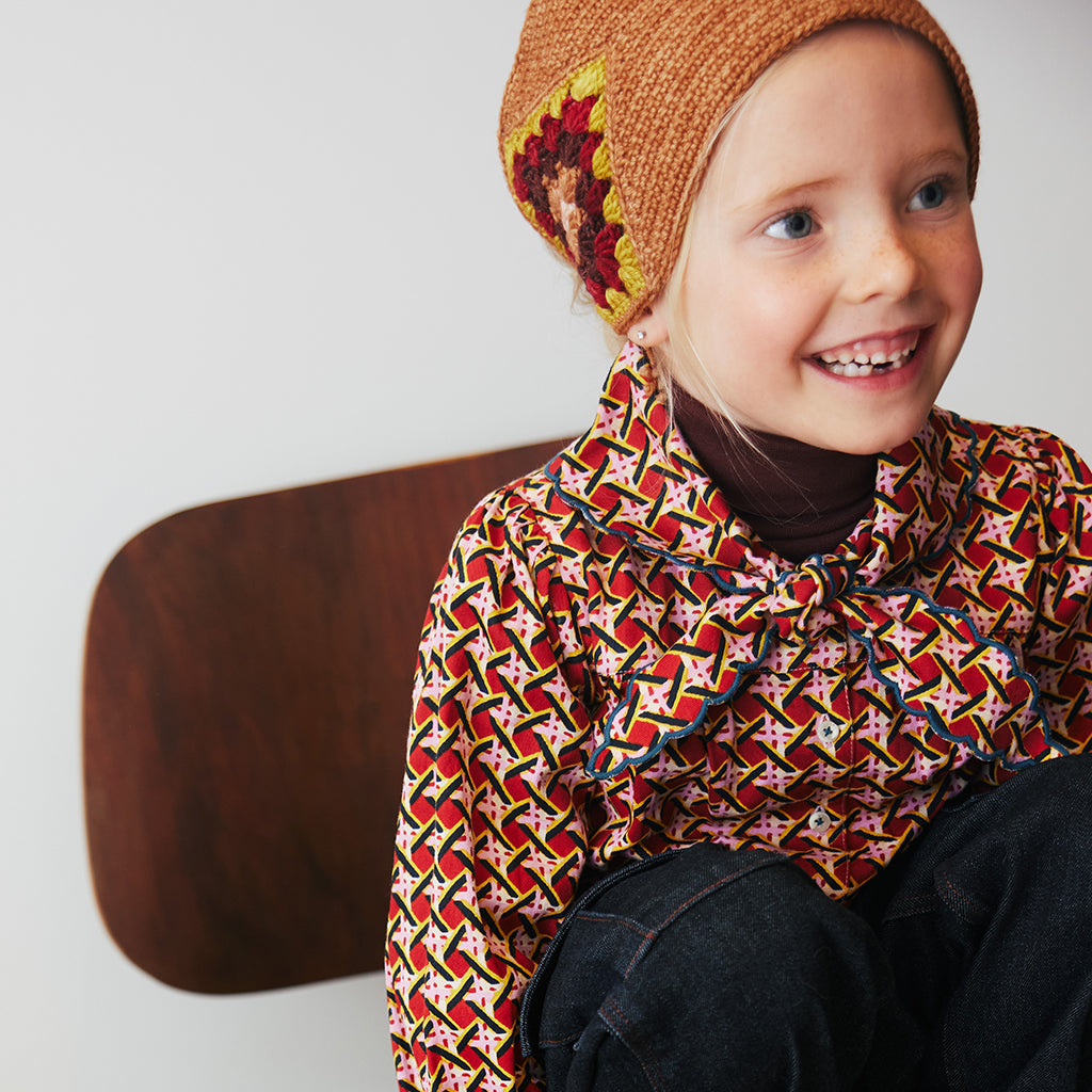 Misha & Puff Child Crochet Headwarmer Rose Gold