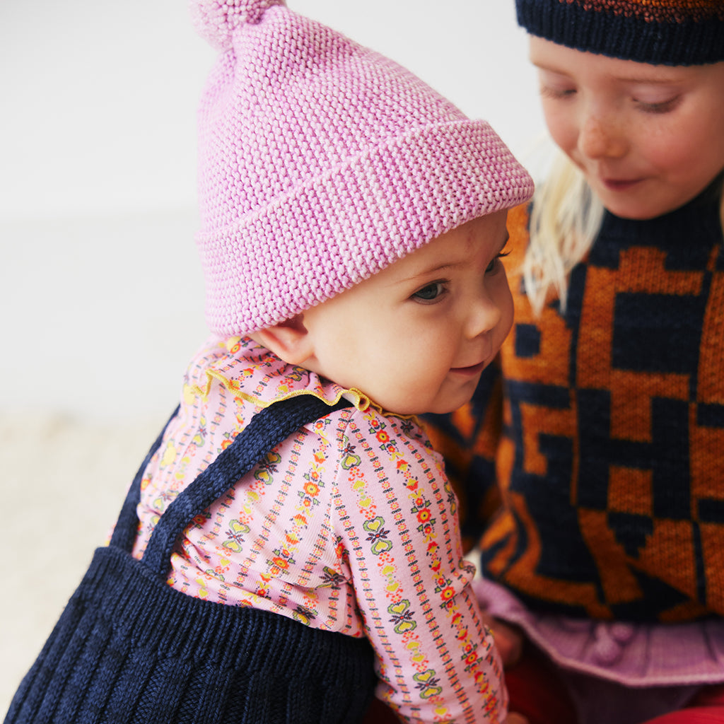 Misha & Puff Baby Garter Hat Pink Lilac