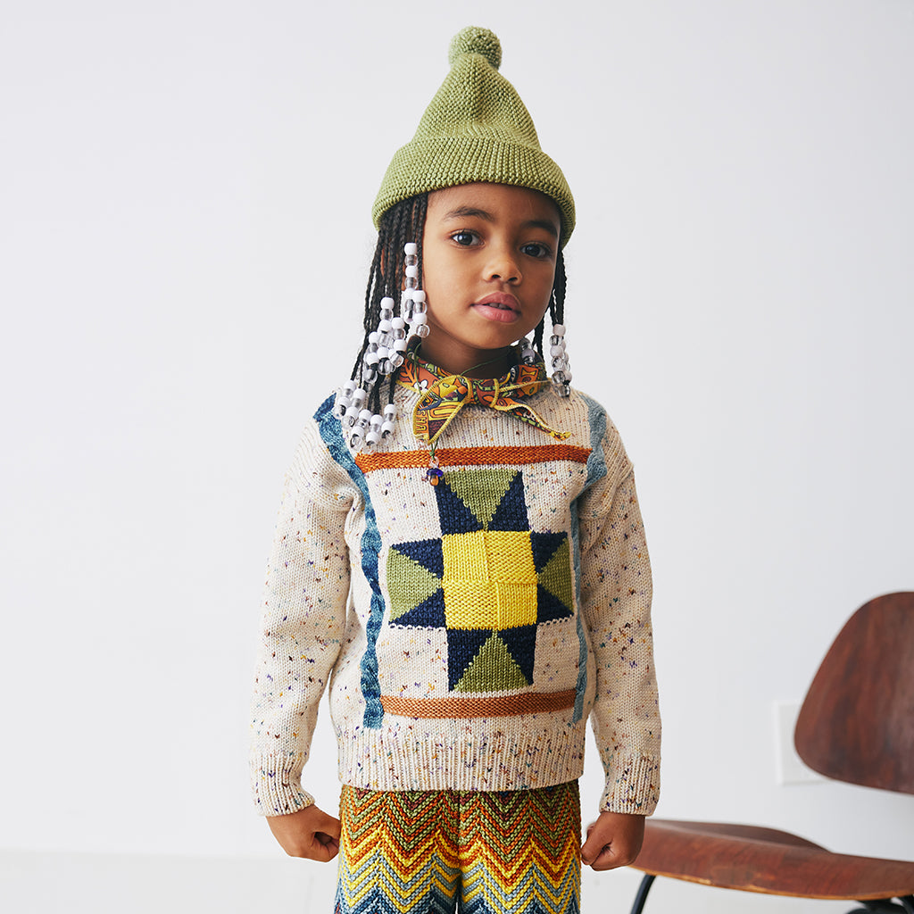 Misha & Puff Child Garter Hat Sprig Green