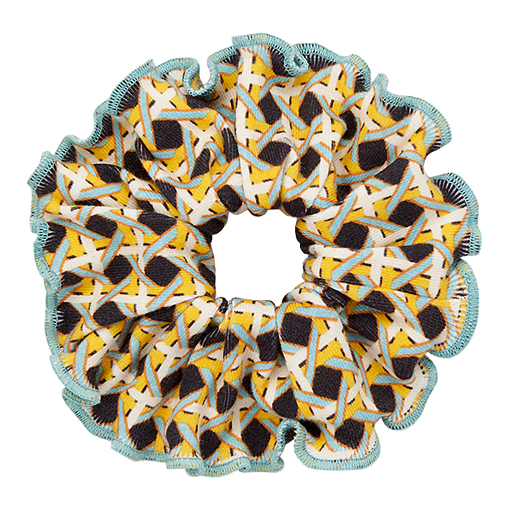 Misha & Puff Child Hair Scrunchie Licorice Black Lattice Print