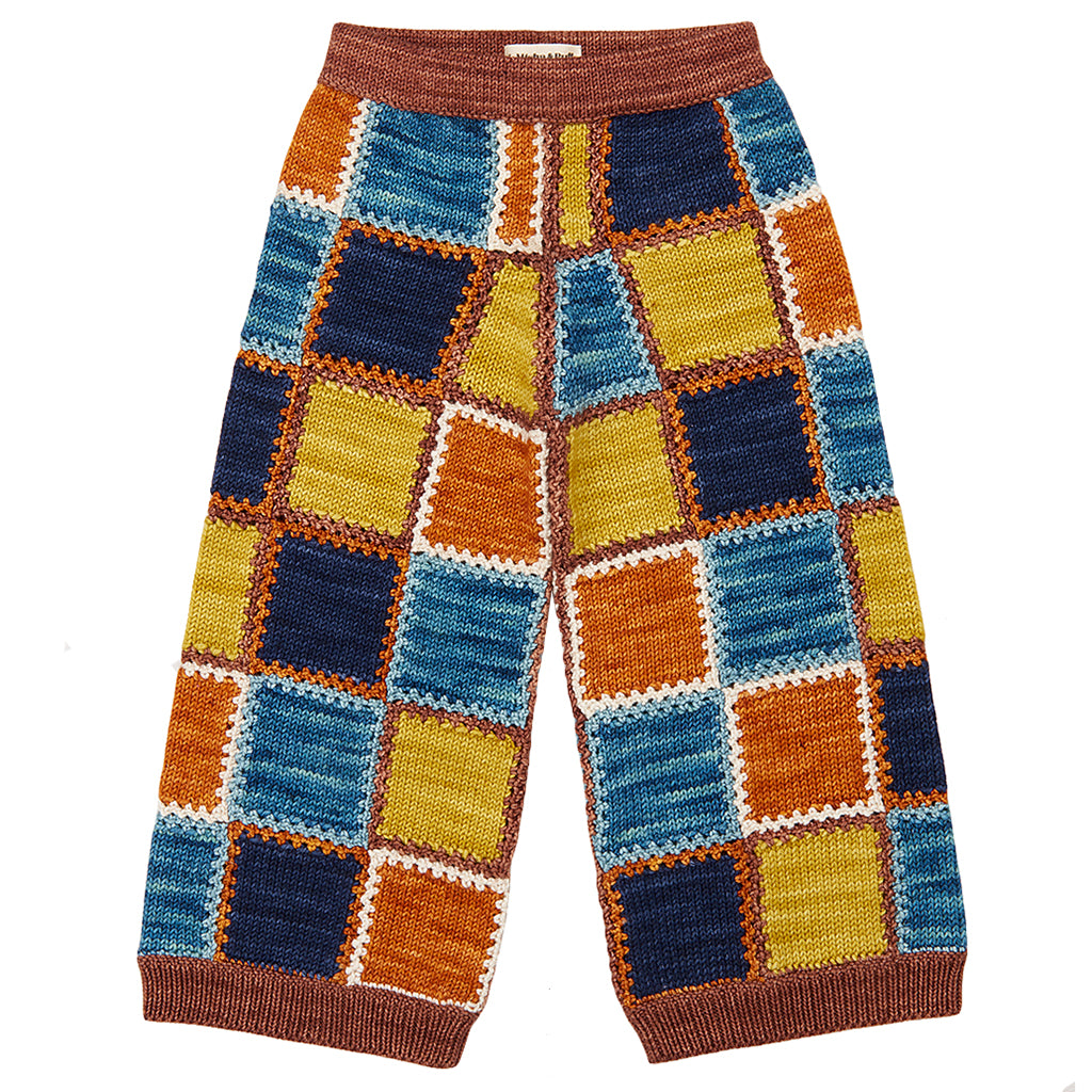 Misha & Puff Child Ladder Square Wide Leg Pants Chestnut Brown