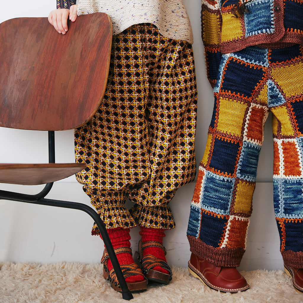 Misha & Puff Child Ladder Square Wide Leg Pants Chestnut