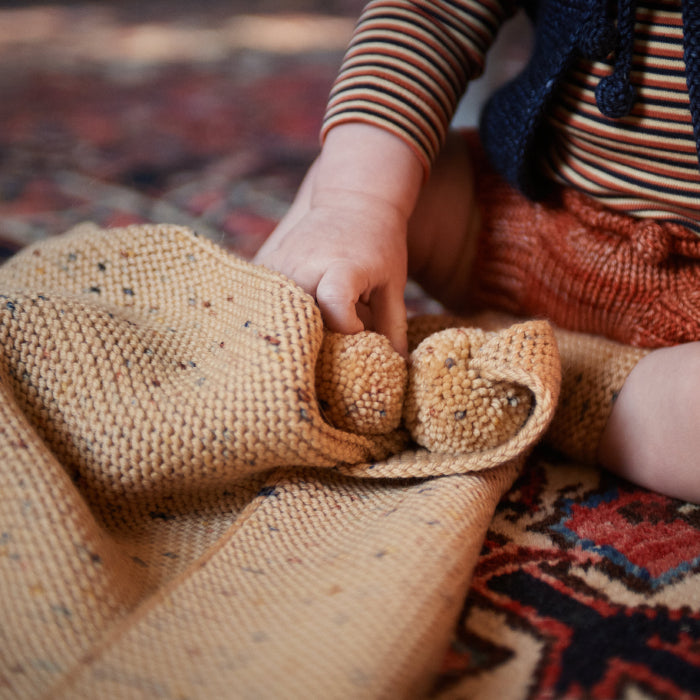 Misha & Puff Baby Heirloom Blanket Camel Confetti Brown