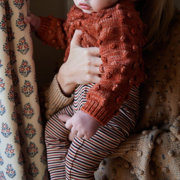 Misha & Puff Baby Mini Stripe Leggings Cinnamon Brown