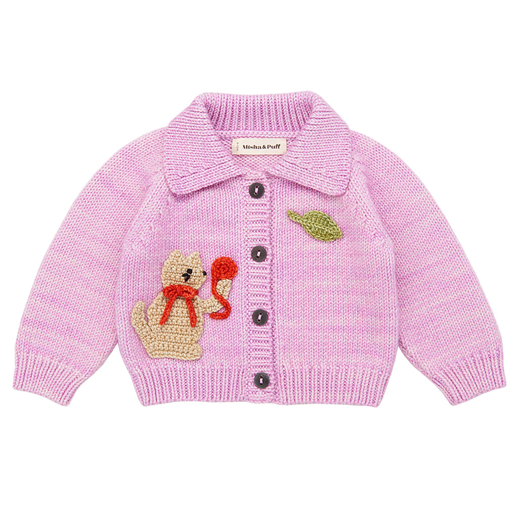 Misha & Puff カーディガン Misha & Puff Baby Meadow Motley Cardigan Pink Lilac - Advice