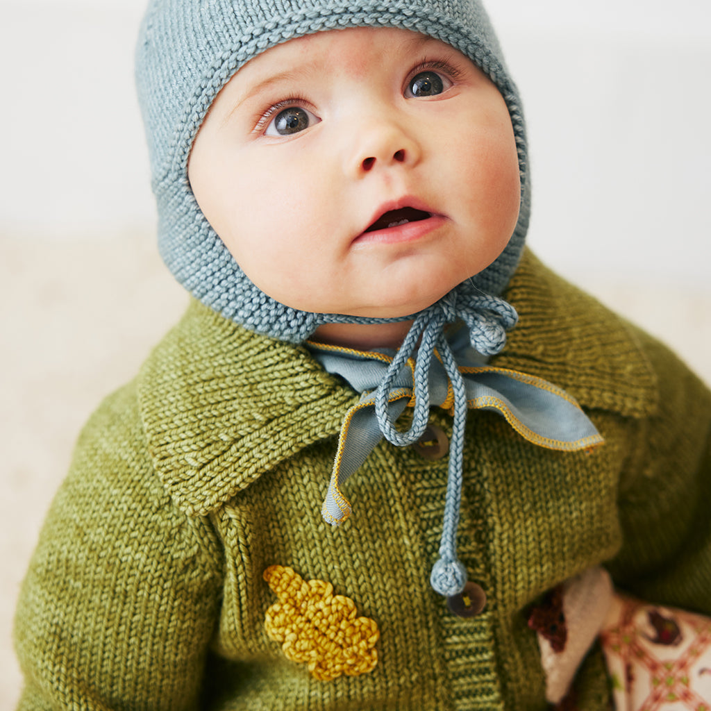 Misha & Puff Baby Meadow Motley Cardigan Sprig Green