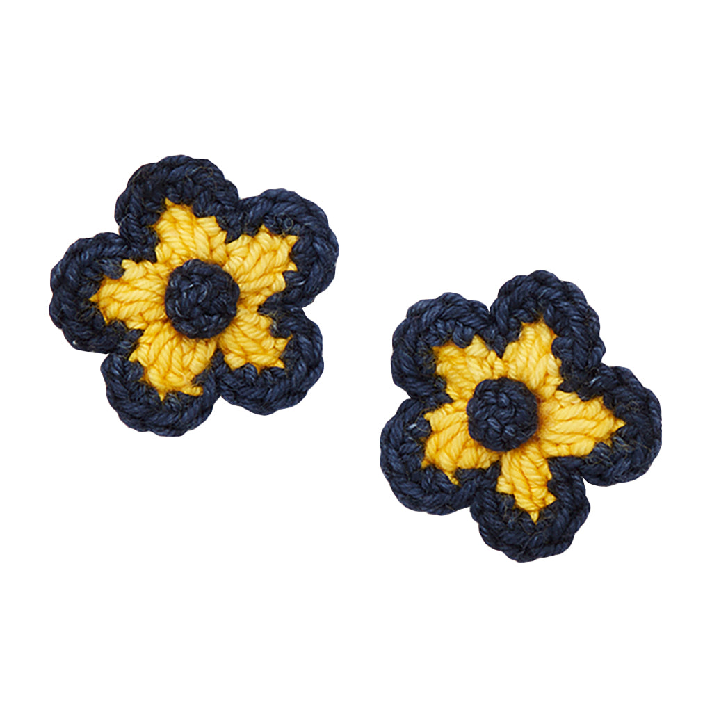 Misha & Puff Child Set Of Two Medium Flower Clips Ink Blue