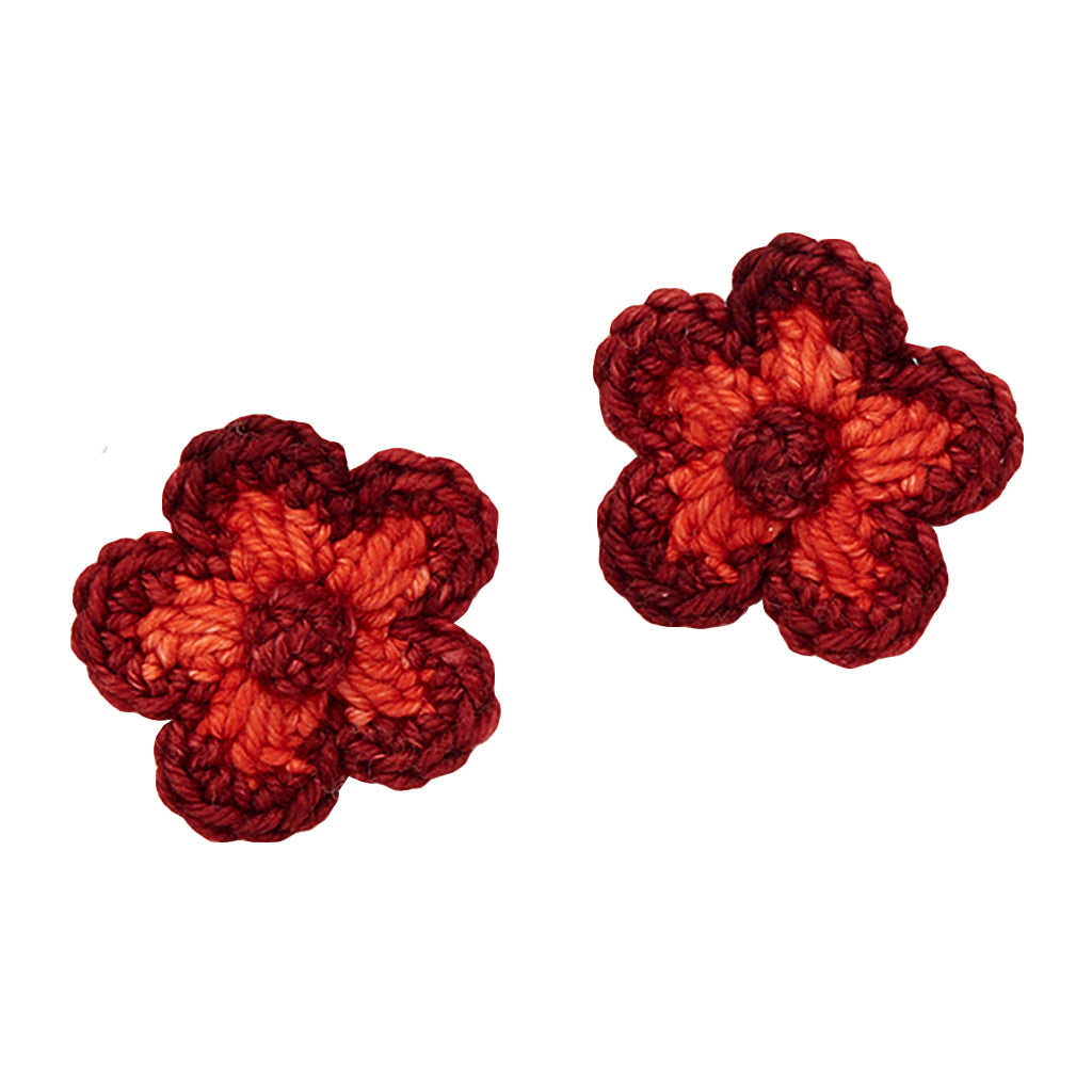 Misha & Puff Child Set Of Two Medium Flower Clips Red Flame