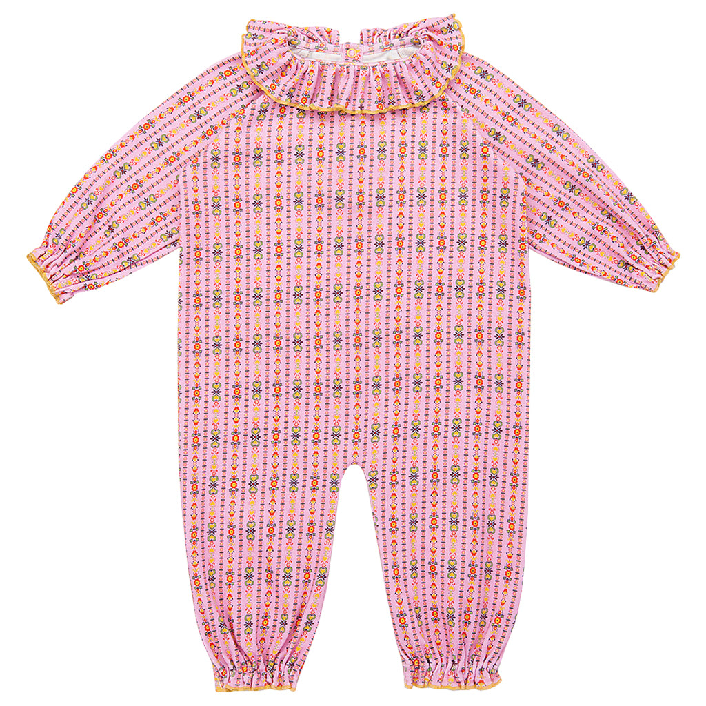 Misha & Puff Baby Pierrot Jumpsuit Pink Lilac Bohemia Print