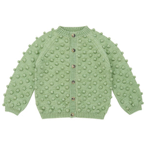 Misha & Puff Child Popcorn Cardigan Mojave Green - Advice from a