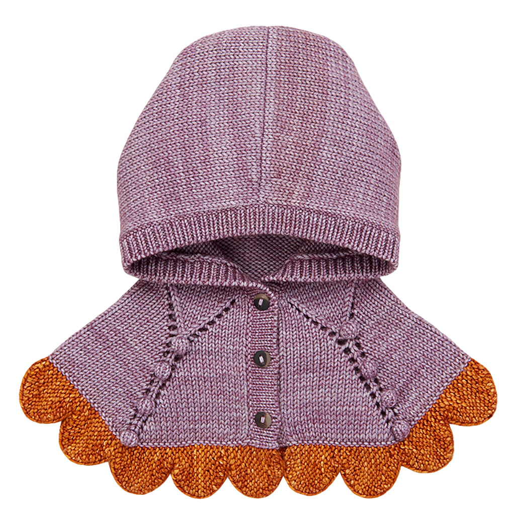 Misha & Puff Child Scallop Capelet Periwinkle Purple