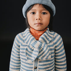 Misha & Puff Child Scout Stripe Cardigan Confetti Cake Blue