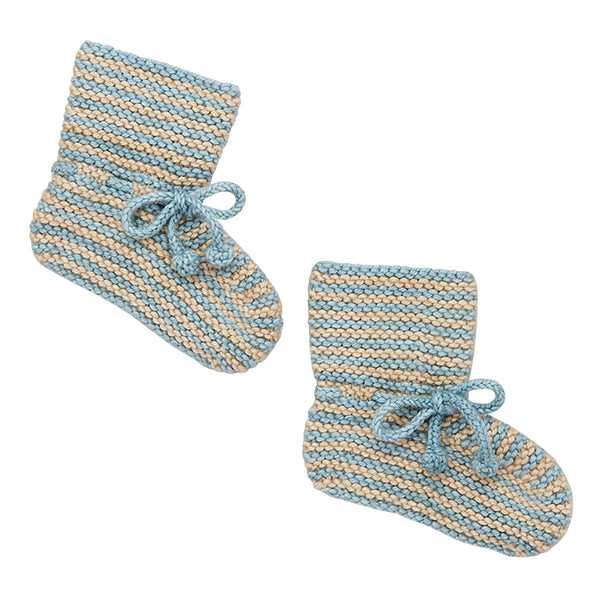 Misha Puff Baby Strata Classic Booties Yonder Blue Blue Newborn
