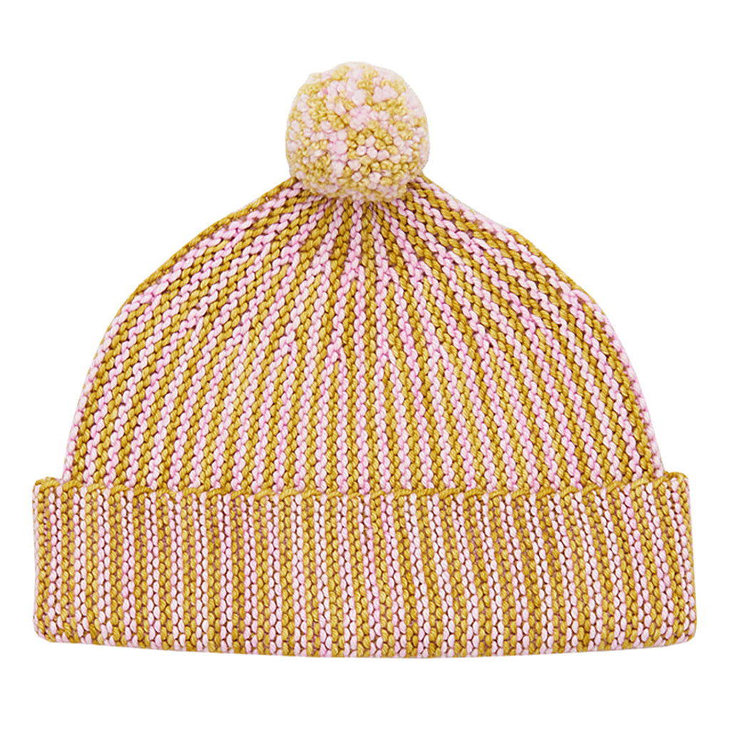 Misha & Puff Child Strata Garter Hat Citron Yellow