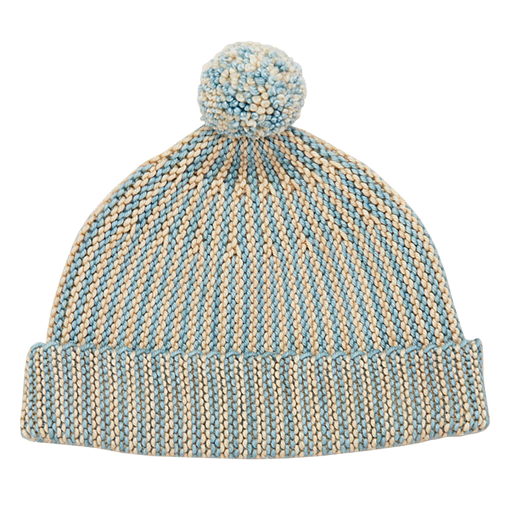 Misha &amp; Puff Baby Strata Garter Hat Yonder Blue