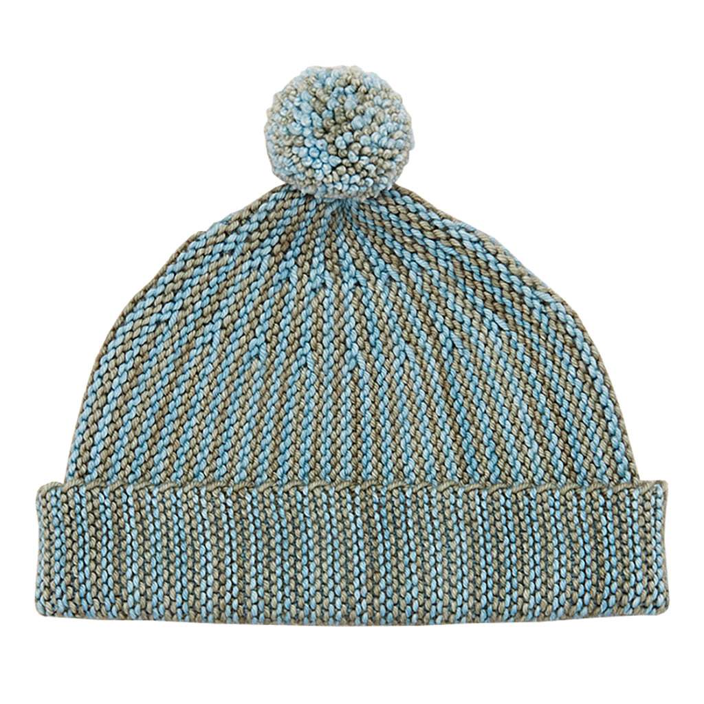 Misha &amp; Puff Baby Strata Garter Hat Seal Grey