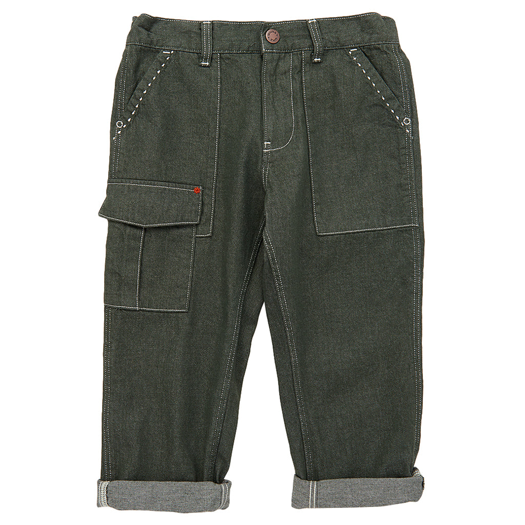 Misha & Puff Child Utility Jeans Sage Green Denim