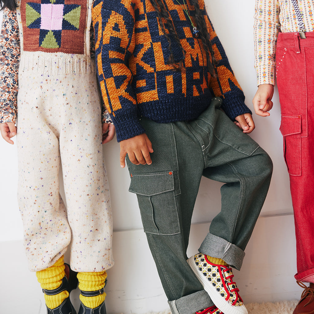 Misha & Puff Child Utility Jeans Sage Green Denim