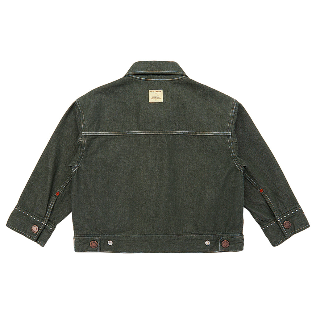 Misha & Puff Child Zip Jacket Sage Green Denim