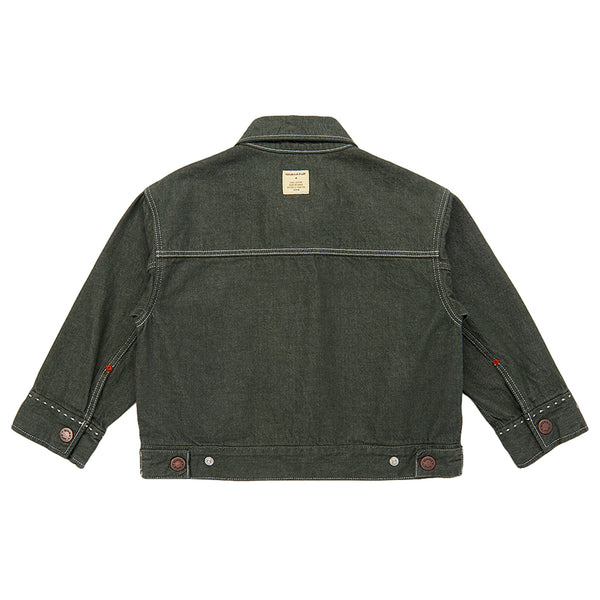 Misha & Puff Child Zip Jacket Sage Green Denim - Advice from