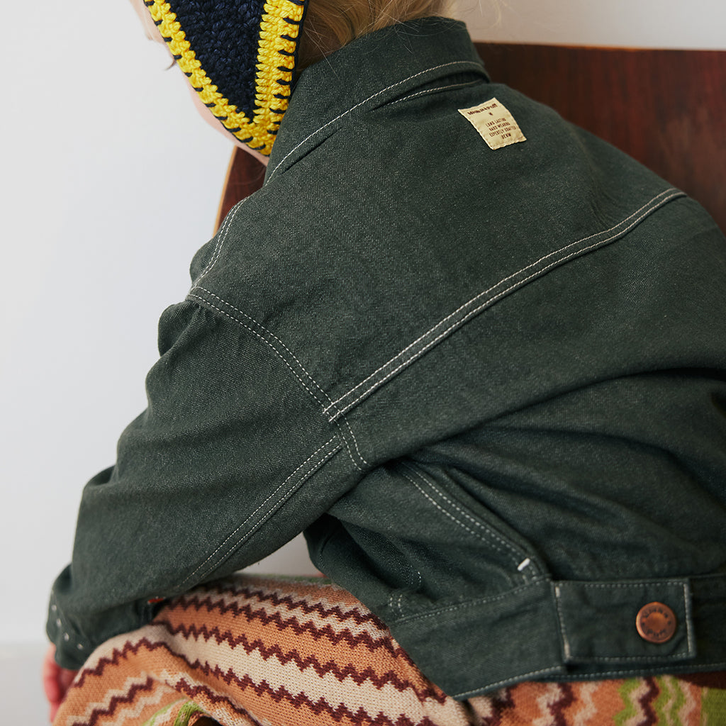 Misha & Puff Child Zip Jacket Sage Green Denim