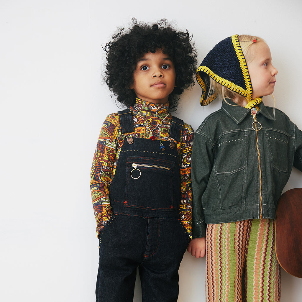 Misha & Puff Child Zip Jacket Sage Green Denim