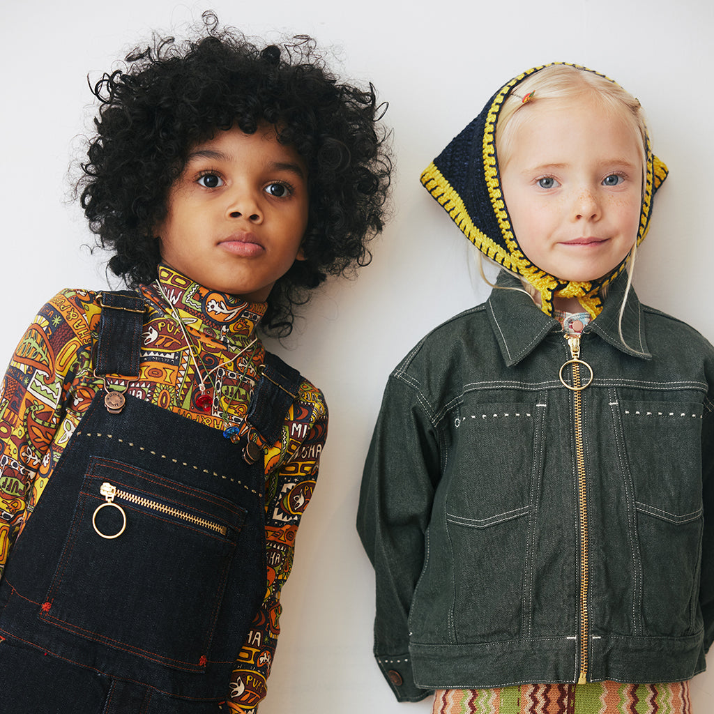 Misha & Puff Child Zip Jacket Sage Green Denim