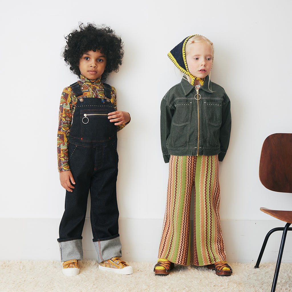 Misha & Puff Child Zip Jacket Sage Green Denim