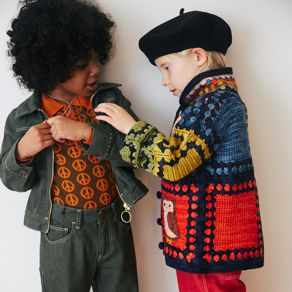 Misha & Puff Child Zip Jacket Sage Green Denim