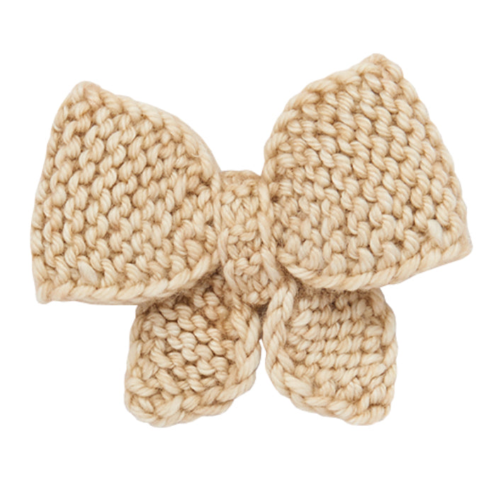 Misha & Puff Child Medium Puff Bow Alabaster Beige - Advice from a