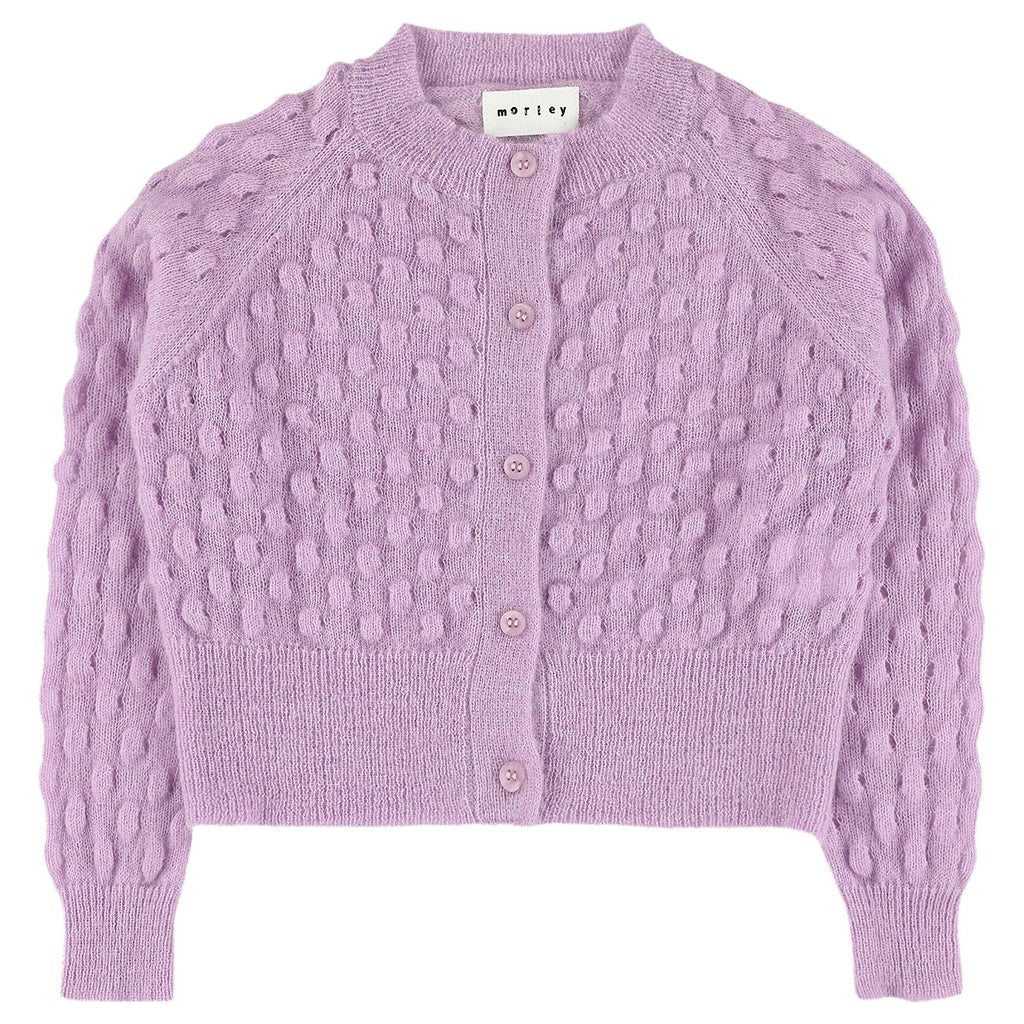Morley Child Verona Cardigan Waffle Lilac Purple