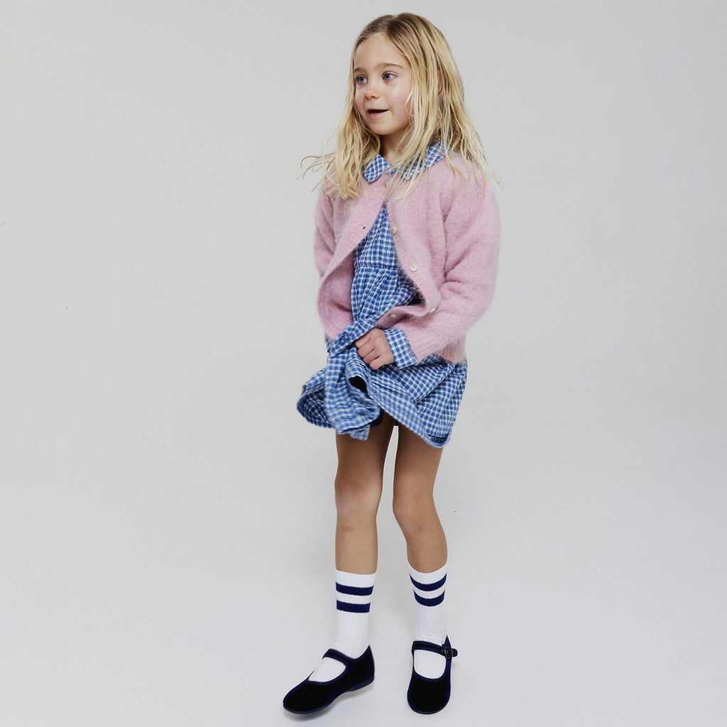 Morley Child Vie Dress Axiot Blue Plaid