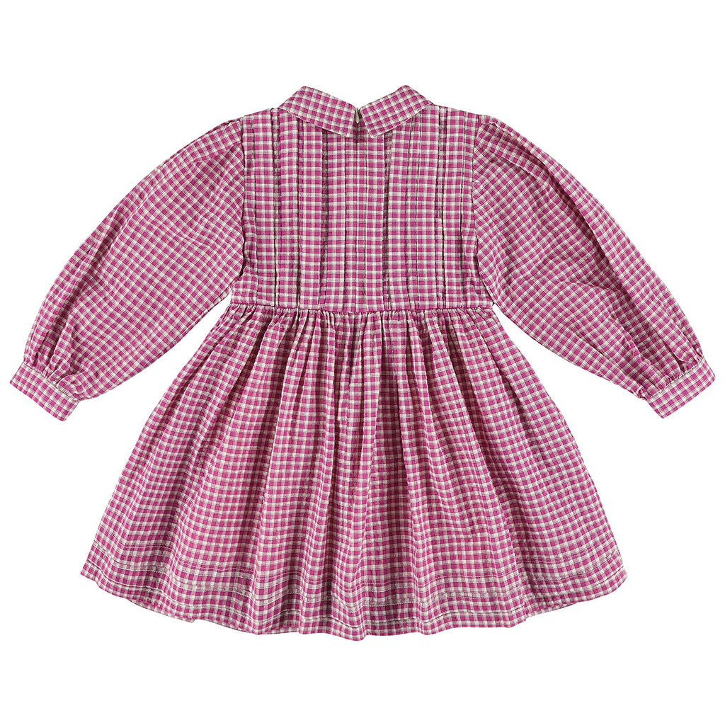 Pink gingham dress baby hot sale