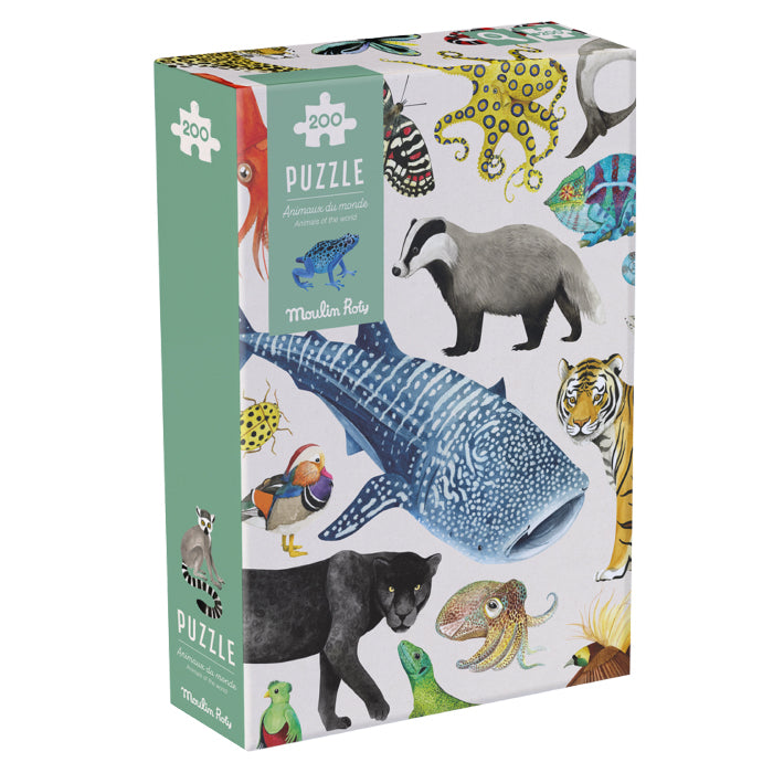 Moulin Roty Tout Autour Du Monde 200 Piece Animals of the World Puzzle