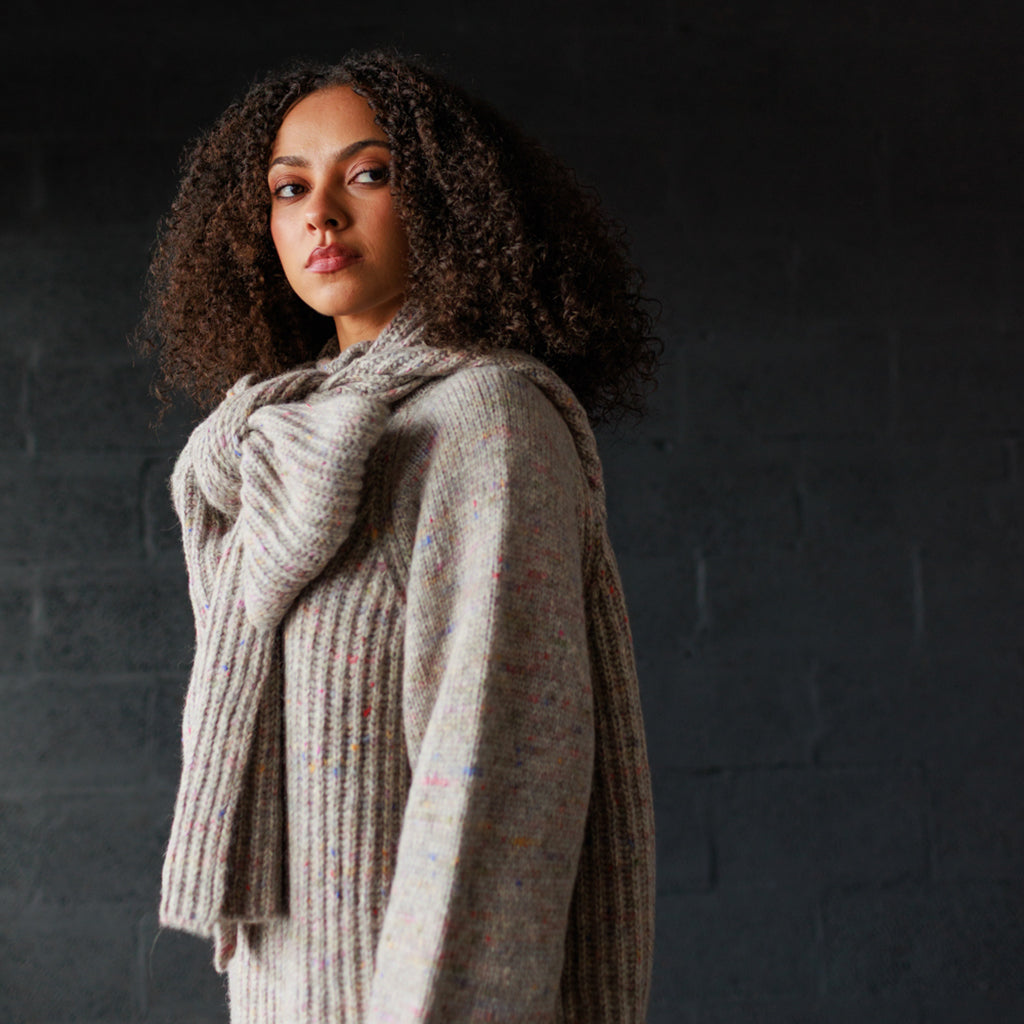 Mabli Adult Moya Hooded Scarf Puddle Gray