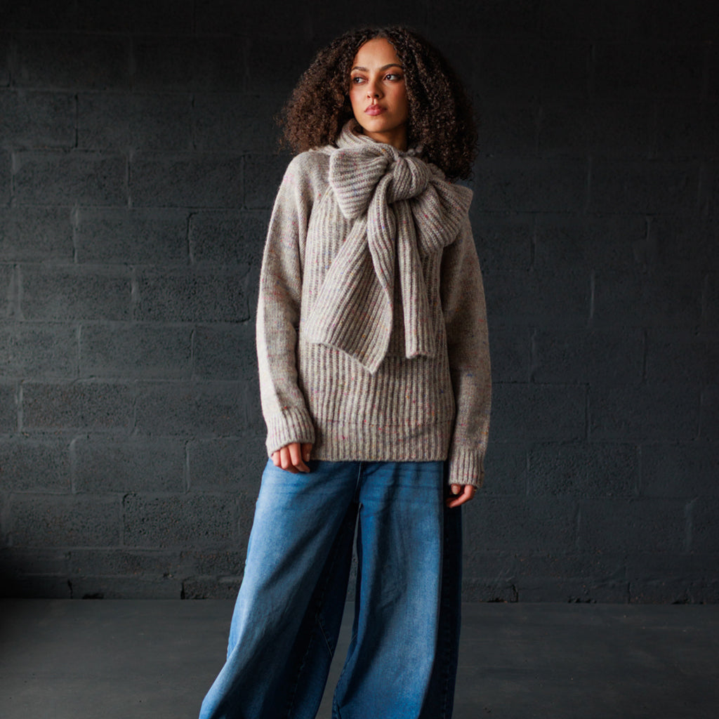 Mabli Adult Moya Hooded Scarf Puddle Gray