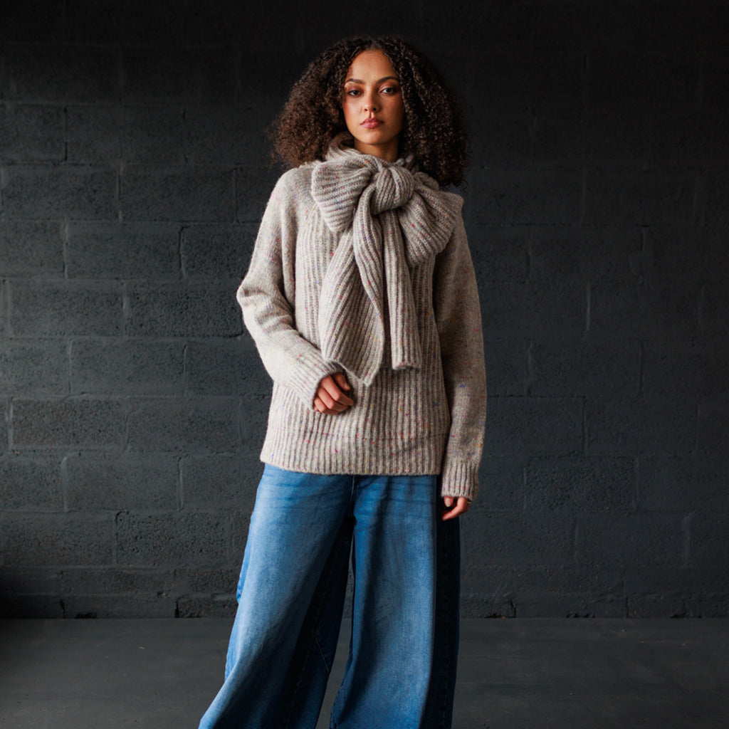 Mabli Adult Moya Hooded Scarf Puddle Gray