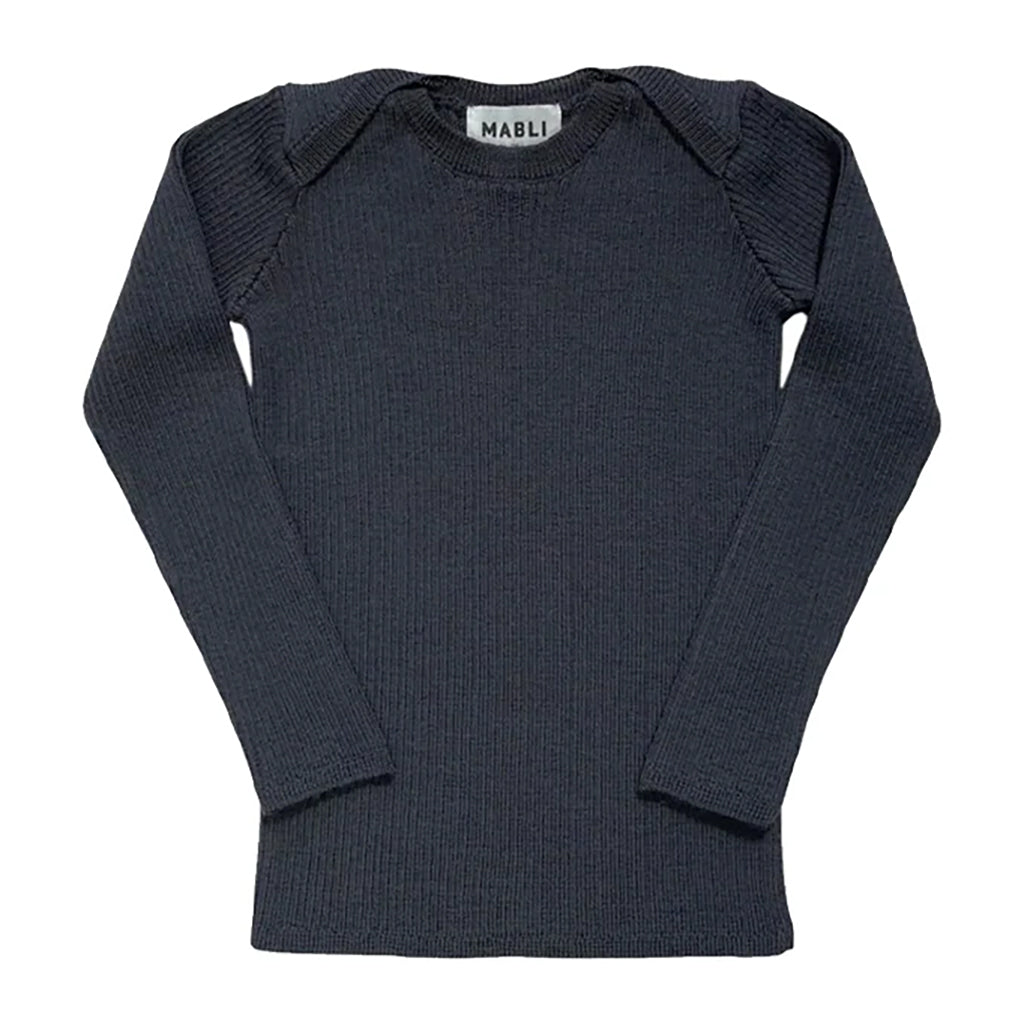 Mabli Baby Sylfaen Skinny Rib T-shirt Slate Grey