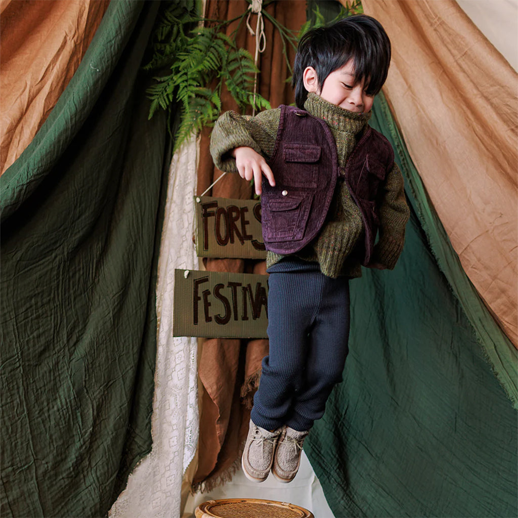 Mabli Baby Sylfaen Skinny Rib Leggings Slate Grey