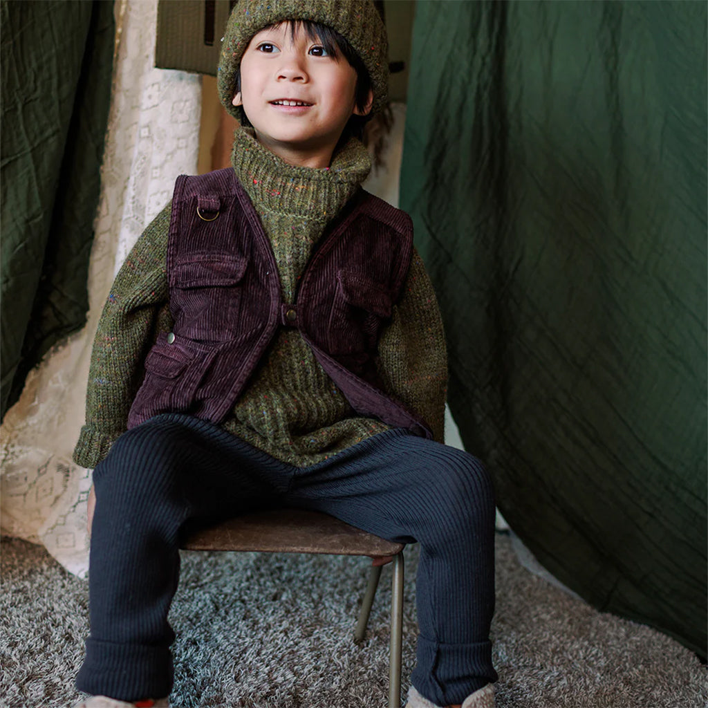 Mabli Baby Sylfaen Skinny Rib Leggings Slate Grey