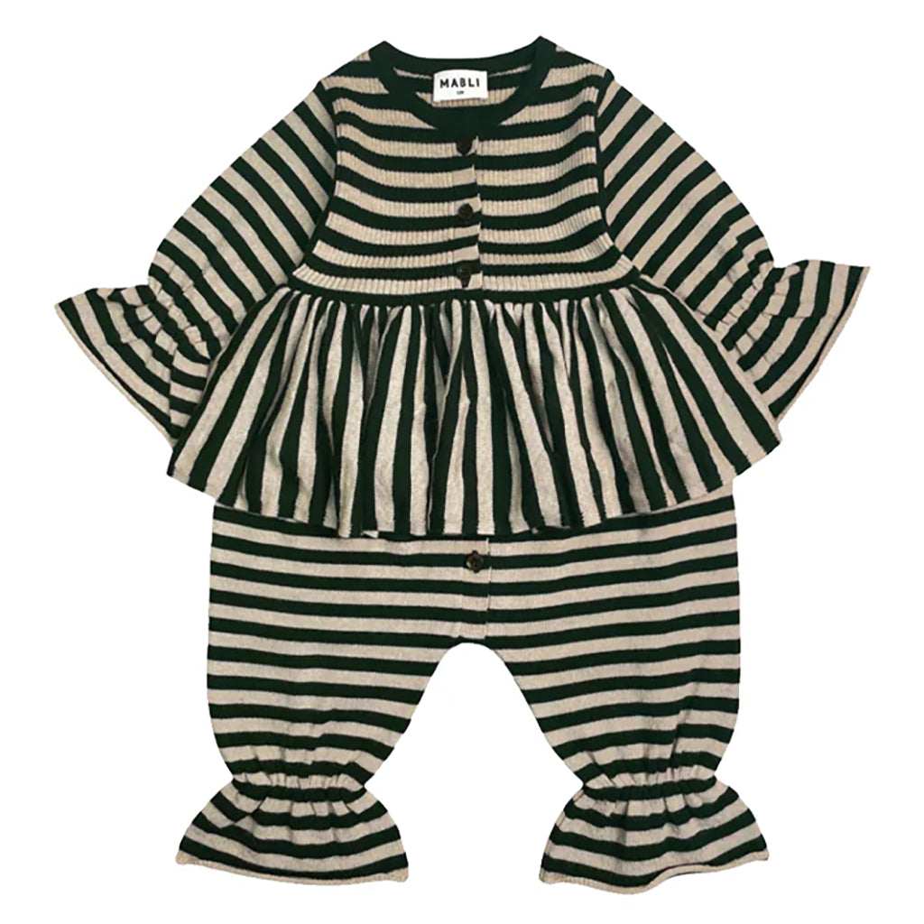 Mabli Baby Stevie Jumpsuit Ivy Stripe Beige And Black