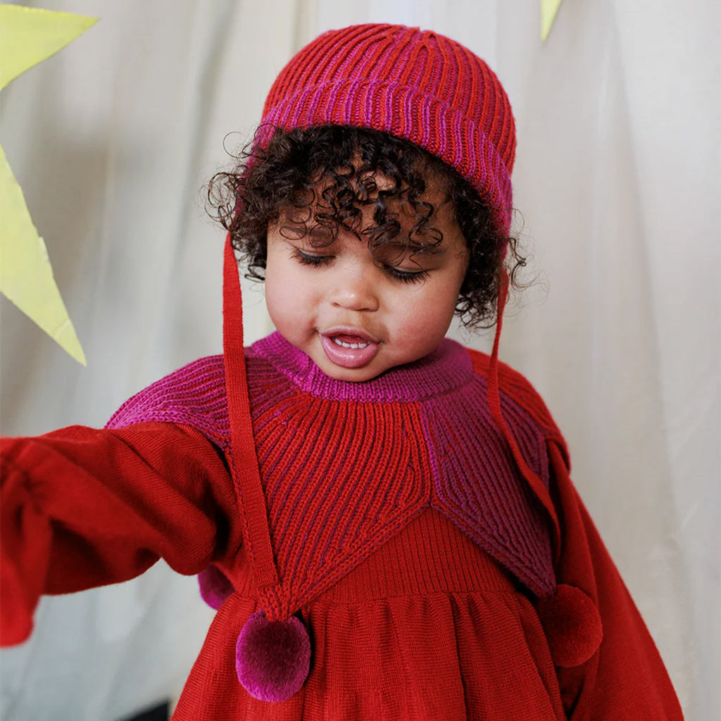 Mabli Baby Jester Hat Violet Purple And Redcurrant Red