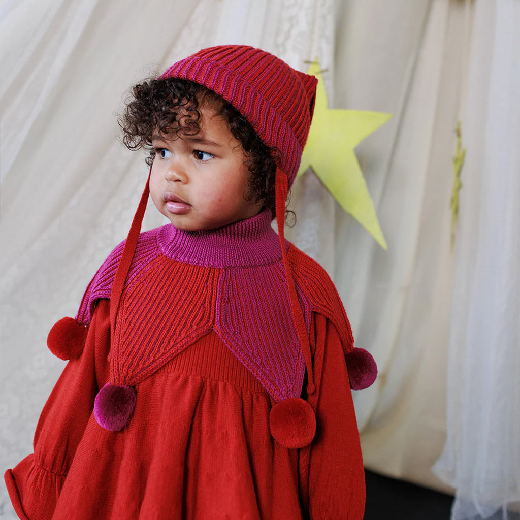 Mabli Baby Jester Hat Violet Purple And Redcurrant Red