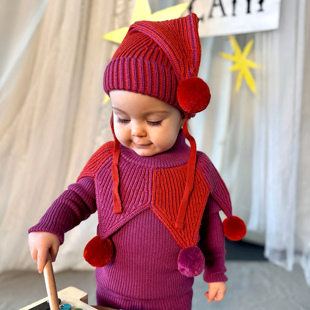 Mabli Baby Jester Collar Violet Purple And Redcurrant Red