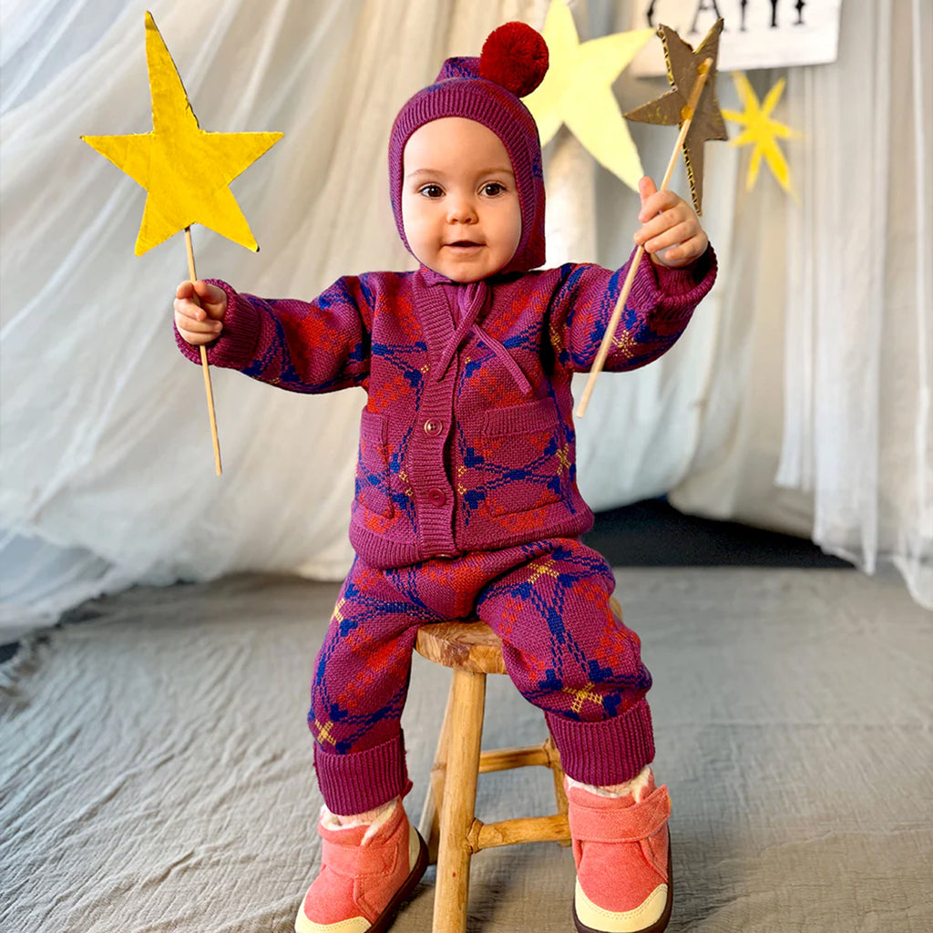 Mabli Baby Sêr V-neck Cardigan Violet Dream Purple