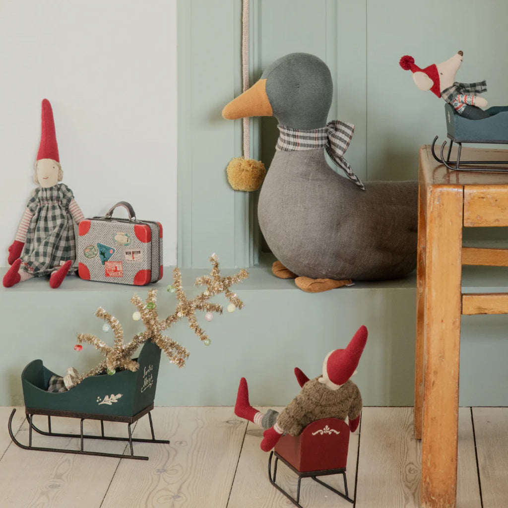 Maileg Toys Mouse Winter Red Sleigh